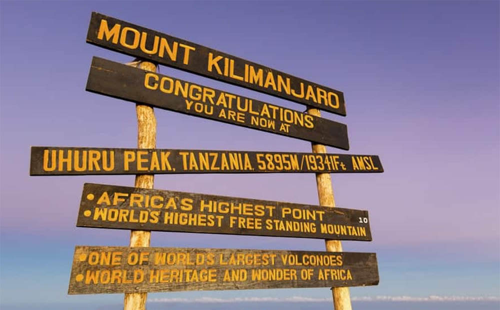 Mt. Kilimanjaro Marathon Top Sign
